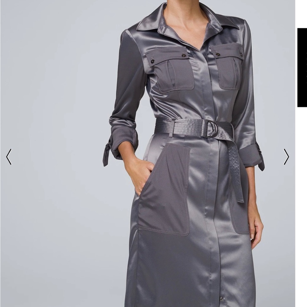 Satin Shirt Dress